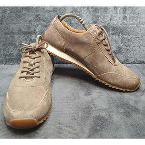 Born Lynn Women's 9M Taupe Leather Suede Casual Comfort Lace Up Sneaker Shoes